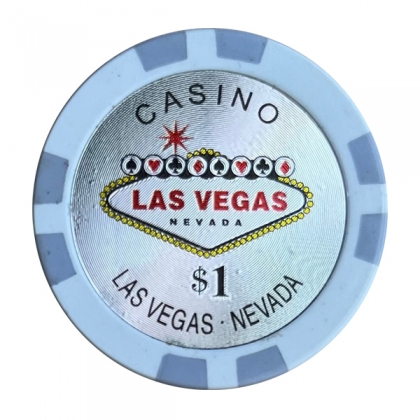 Jeton de casino Las Vegas $1 gris métallisé