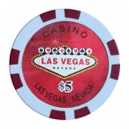 Jeton de casino Las Vegas $5 rouge métallisé