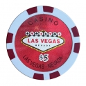 Jeton de casino Las Vegas $5 rouge