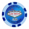 Jeton de casino Las Vegas $50 bleu
