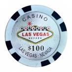 Jeton de casino Las Vegas $100 gris métallisé
