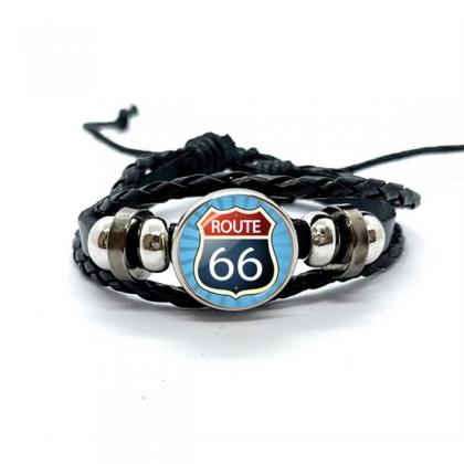 Bracelet Route 66 "Logo" Blue noir