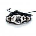 Bracelet Route 66 "Black Logo" noir