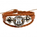 Bracelet Route 66 "8 States 2" marron