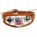 Bracelet Route 66 "USA Flag 1" marron