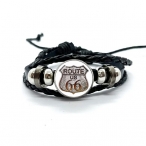 Bracelet Route 66 "Logo" Fire noir