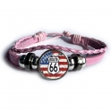 Bracelet Route 66 "USA Flag" rose