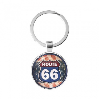 Porte Clé Route 66 "Logo" USA Flag