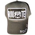 Casquette Route 66 "ROUTE" Grise