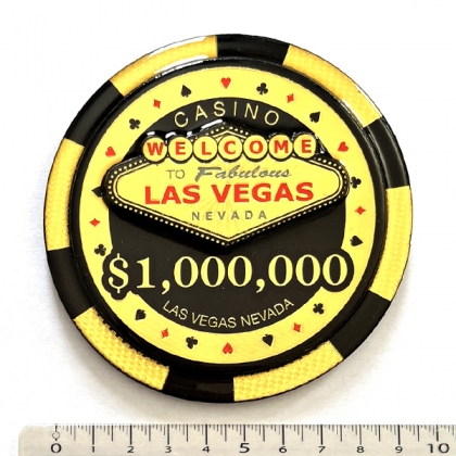 Magnet Las Vegas "$1.000.000 Gold" en bois verni et en relief Magnet Las Vegas "$1.000.000 Gold" en bois verni et en relief