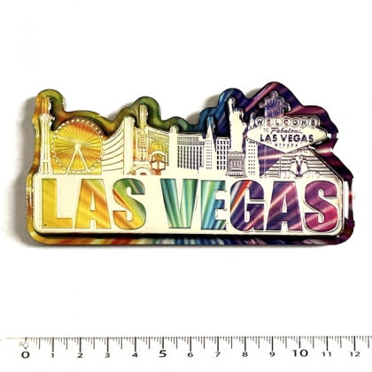 Magnet Las Vegas "Colorful Hotels" en bois vernis et en relief Magnet Las Vegas "Colorful Hotels" en bois vernis et en relief