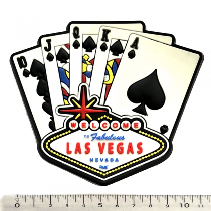 Magnet Las Vegas "Royale Flush" en caoutchouc