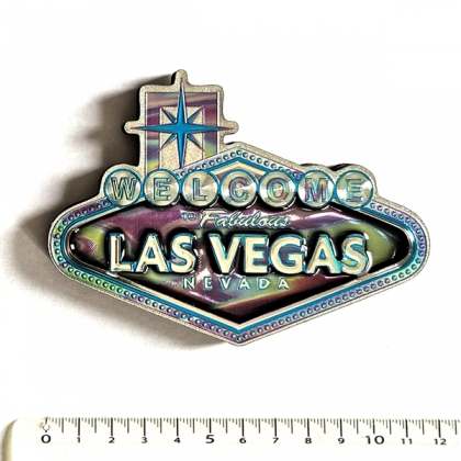 Magnet Las Vegas "Blue & Silver Logo" en bois verni et en relief Magnet Las Vegas "Blue & Silver Logo" en bois verni et en relief
