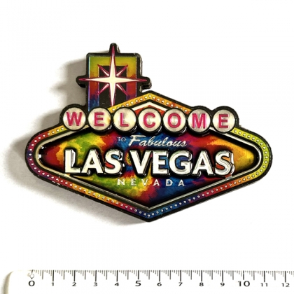 Magnet Las Vegas "Colorful Logo" en bois verni et en relief Magnet Las Vegas "Colorful Logo" en bois verni et en relief