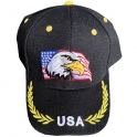 Casquette USA "Lauriers" noire