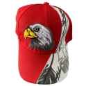 Casquette USA "Aigle & Plume" rouge