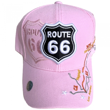 Casquette Route 66 "Map" rose Casquette Route 66 "Map" rose