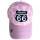 Casquette Route 66 "Leather" rose