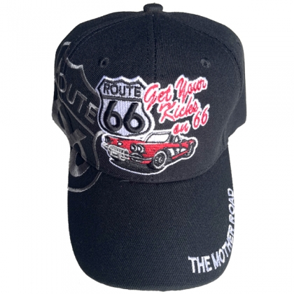 Casquette Route 66 "Corvette" noire Casquette Route 66 "Corvette" noire