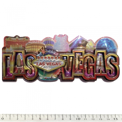 Magnet Las Vegas "Letters" en bois verni et en relief