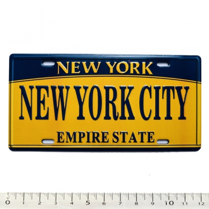 Magnet New York Plaque Immatriculation "Empire State" Jaune