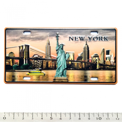 Magnet New York Plaque Immatriculation "Orange Skyline" Magnet New York Plaque Immatriculation "Orange Skyline"