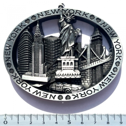 Magnet New York "Ovale" Métal Argent Magnet New York "Ovale" Métal Argent