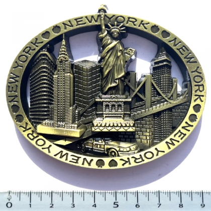 Magnet New York "Ovale" Métal Doré