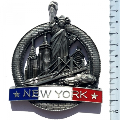 Magnet New York "Blue-White-Red" Métal Argent