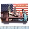 Magnet New York "USA Flag" en Bois Verni et en Relief