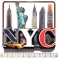 Magnet New York "NYC" en Bois Verni et en Relief