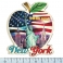 Magnet New York Big Apple "USA Flag" métallisé