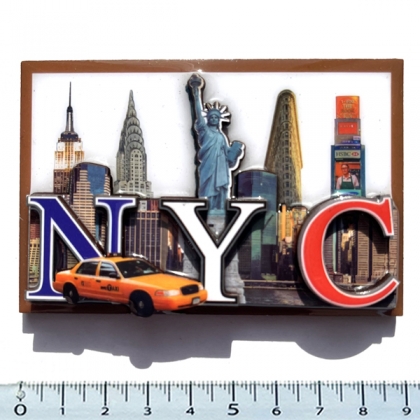 Magnet New York "NYC Monuments" en Bois Verni et en Relief