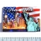 Magnet New York "Flag Night Skyline" en Bois Verni et en Relief