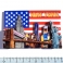Magnet New York "USA Flag Monuments" en Bois Verni et en Relief