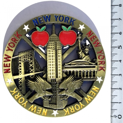 Magnet New York "2 Apples" Métal Doré Magnet New York "2 Apples" Métal Doré