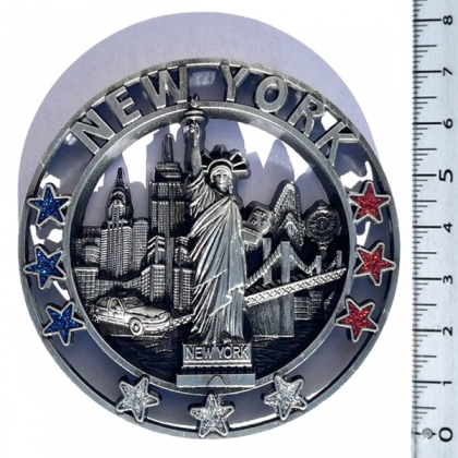 Magnet New York "9 Stars" Métal Argent Magnet New York "9 Stars" Métal Argent