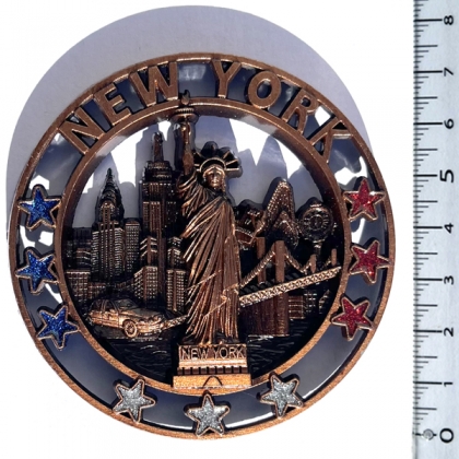 Magnet New York "9 Stars" Métal Cuivre