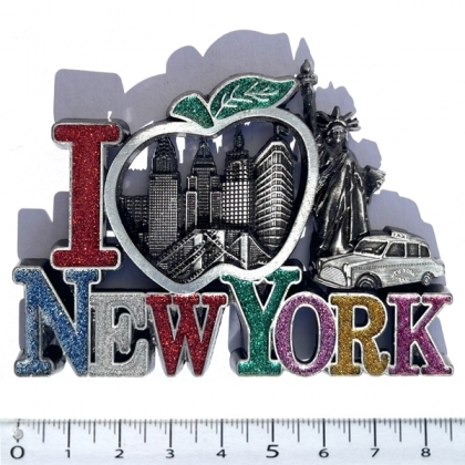 Magnet New York "Rainbow" Métal Argent Magnet New York "Rainbow" Métal Argent