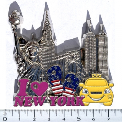 Magnet New York "I Love NY" Métal Chromé