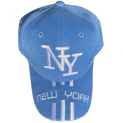 Casquette New York "3 Lines" Bleu Ciel