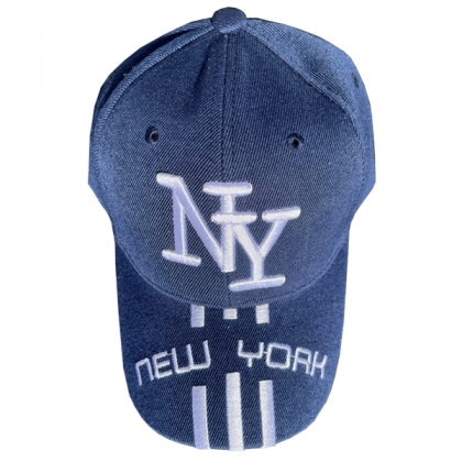 Casquette New York "3 Lines" Bleu Nuit