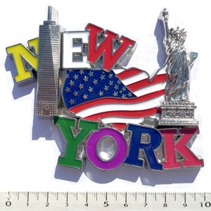 Magnet New York "New York Flag" Métal Chromé Magnet New York "New York Flag" Métal Chromé