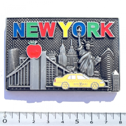 Magnet New York "All Monuments" Métal Argent
