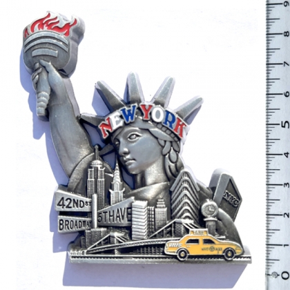 Magnet New York "Statue Of Liberty" Métal Argent