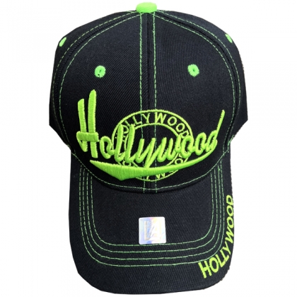 Casquette Los Angeles "Hollywood" Noire & verte Casquette Los Angeles "Hollywood" Noire & verte
