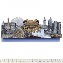 Magnet Las Vegas "Black & White Casinos" en bois verni et en relief