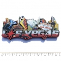 Magnet Las Vegas "Hotels Casinos" en bois verni et en relief