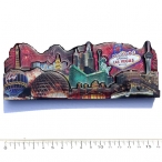 Magnet Las Vegas "Fireworks" en bois verni et en relief