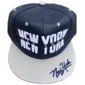 Casquette New York "Leather" Bleu nuit & grise